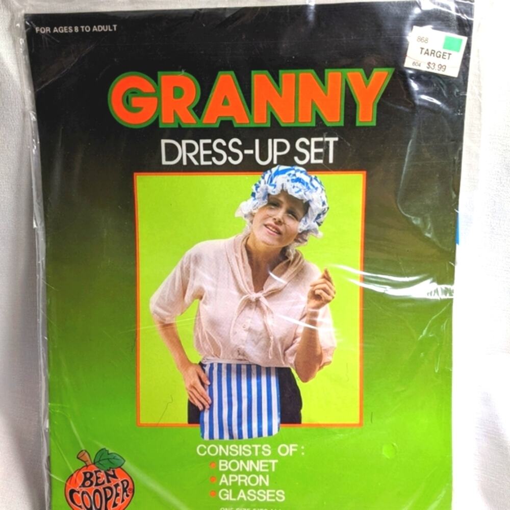 VINTAGE Halloween Granny Dress Up Costume 1980s Target NEW